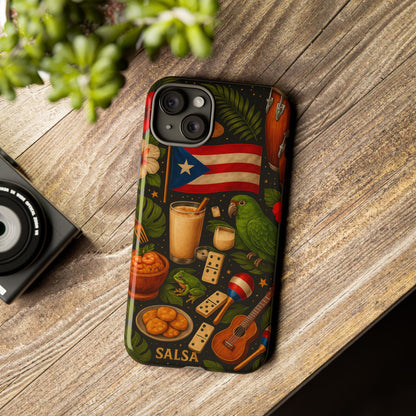 Puerto Rican Culture Phone Case | Boricua Icons Caribbean Aesthetic Tough Protective Case