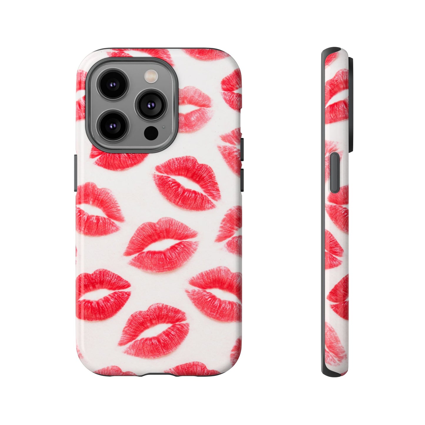 Red Lipstick Kiss Phone Case – Sexy Lip Print Pattern Tough Protective Cover