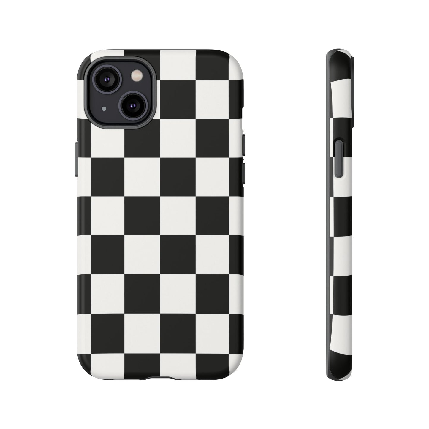 Black & White Checkerboard Phone Case – Classic Aesthetic Tough Protective Case for Iphone, Samsung Galaxy and Pixel