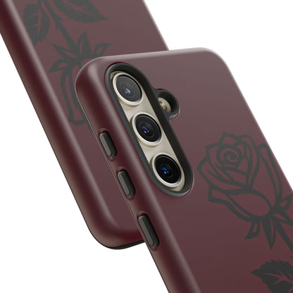 Black Rose Burgundy iPhone Case | Dark Aesthetic Shockproof Protective Cover