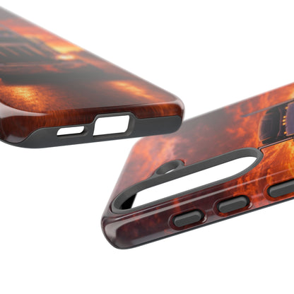 Big Rig Truck Phone Case Sunset Highway Semi Truck iPhone Samsung Cover