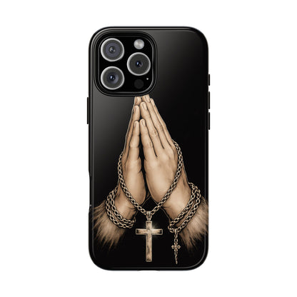 Praying Hands Cross Phone Case – Christian Faith Scripture Cover