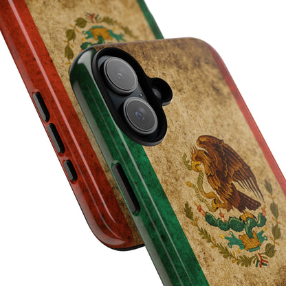 Vintage Mexico Flag Phone Case – Mexican Pride Grunge Flag Aesthetic Tough Case