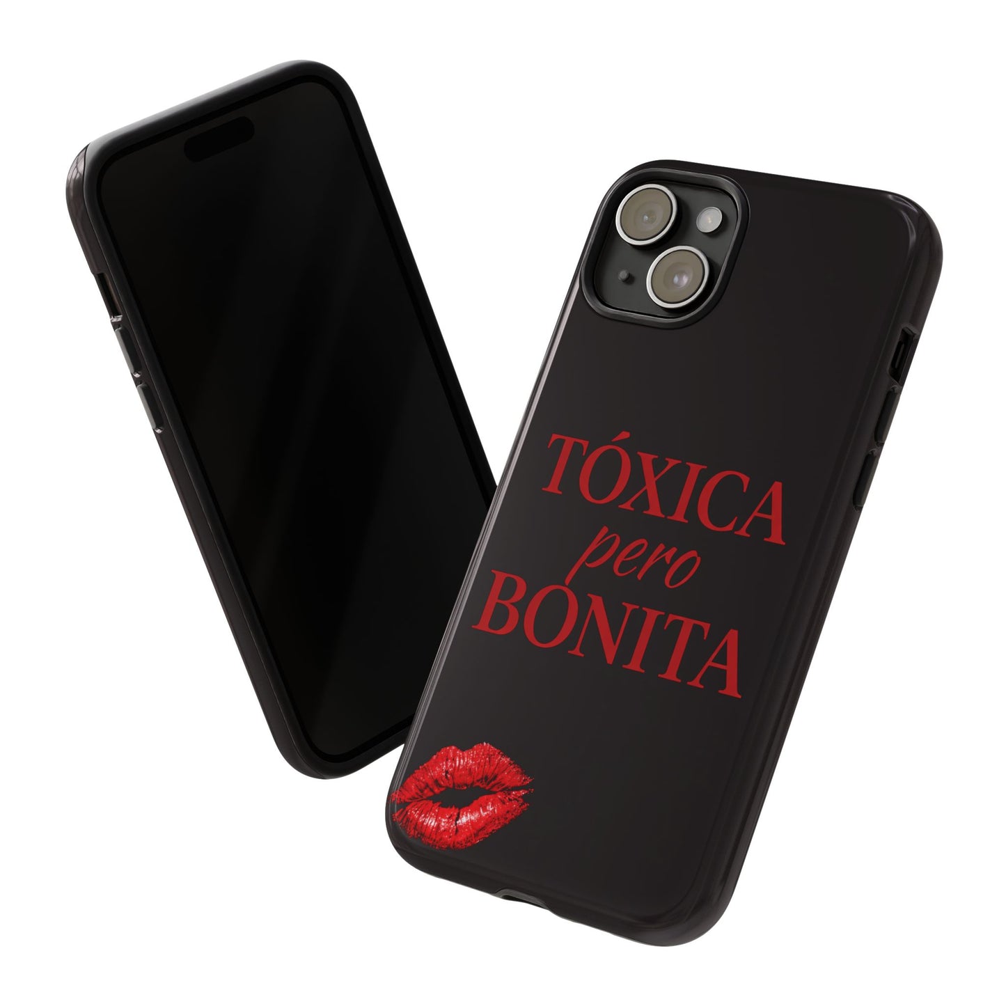 Toxica Pero Bonita Phone Case, Latina Quote Case, Red Lips Aesthetic, Spanish Saying Case, Trendy Tough Cover