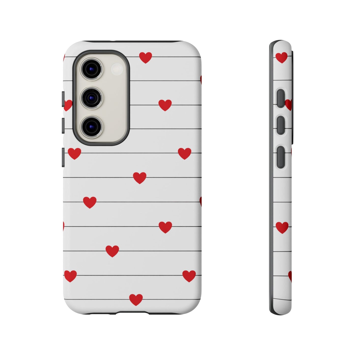 Red Heart Stripe iPhone Case | Tough Shockproof Love Aesthetic Cover
