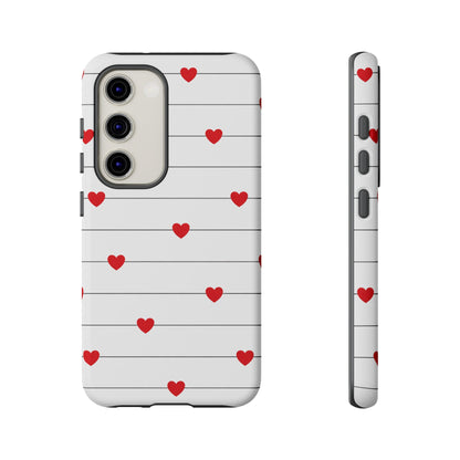 Red Heart Stripe iPhone Case | Tough Shockproof Love Aesthetic Cover
