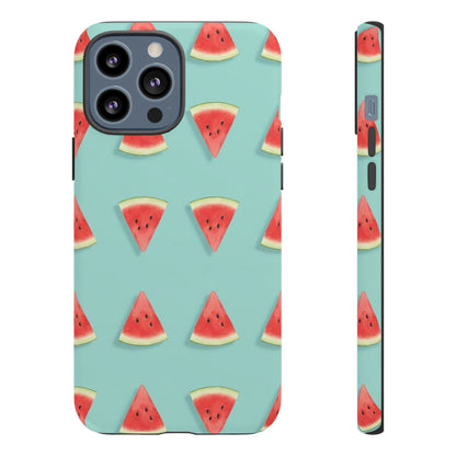 Watermelon Phone Case – Pastel Blue Summer Fruit Tough Case (iPhone, Samsung, Pixel)