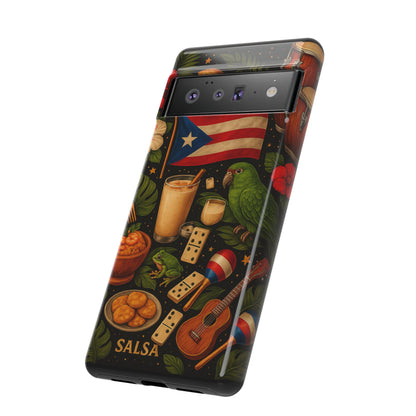 Puerto Rican Culture Phone Case | Boricua Icons Caribbean Aesthetic Tough Protective Case