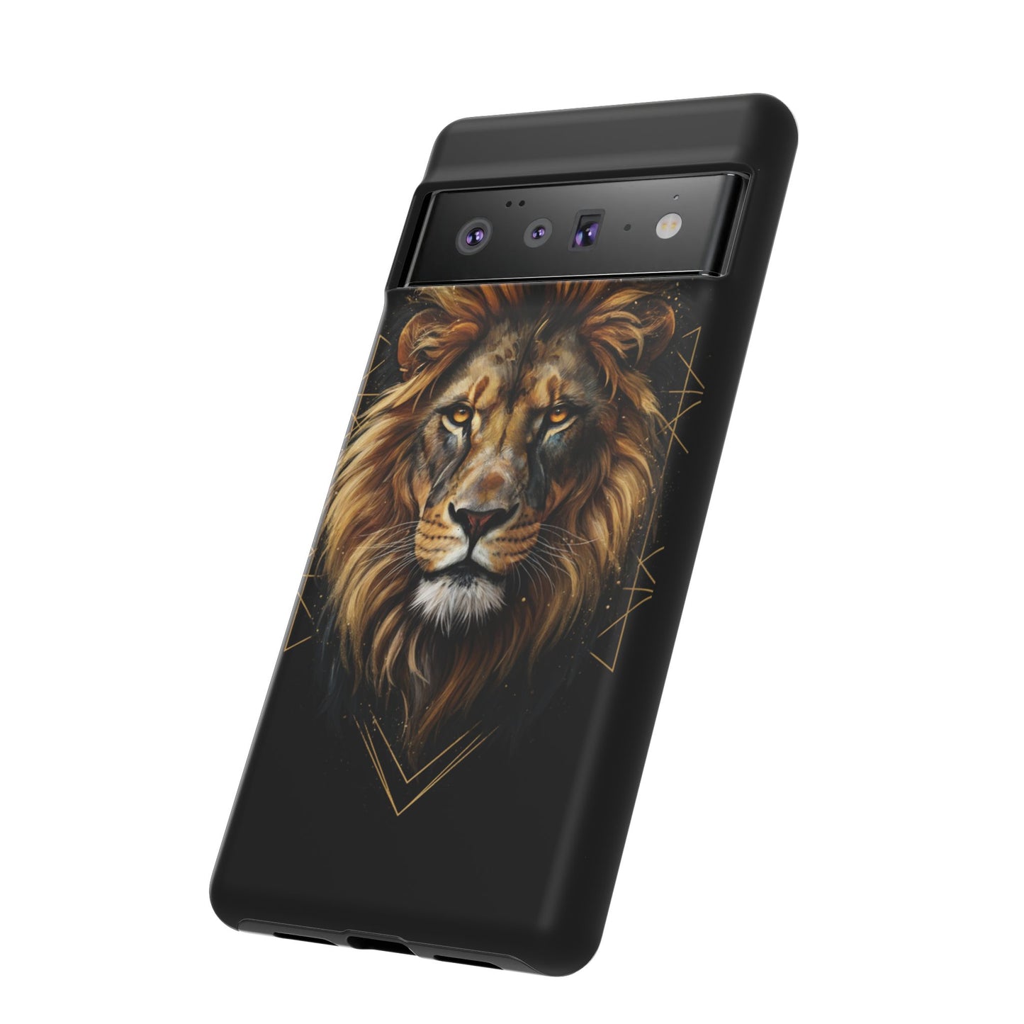 Majestic Lion Phone Case – Black Gold Luxury Lion Art Tough Protective Case