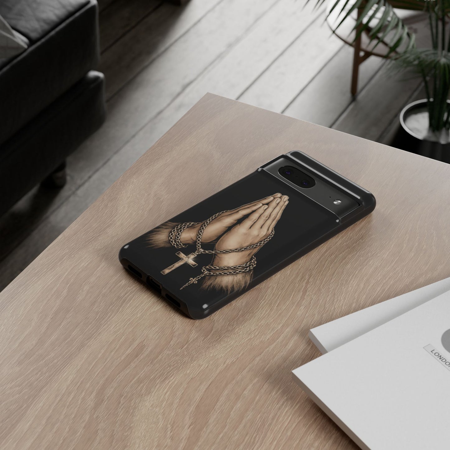Praying Hands Cross Phone Case – Christian Faith Scripture Cover