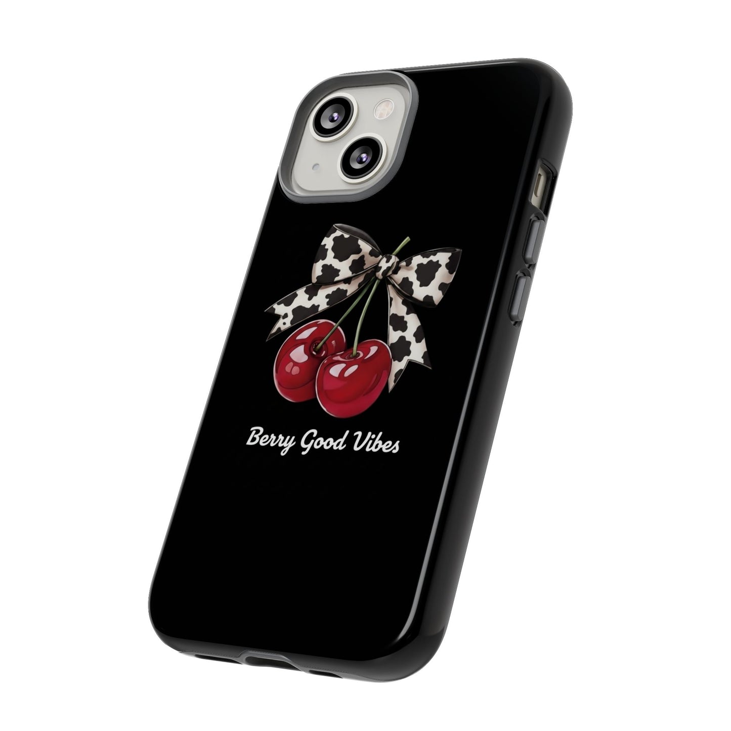 Cherry Cow Print Phone Case | Coquette Bow Aesthetic iPhone & Samsung Tough Case