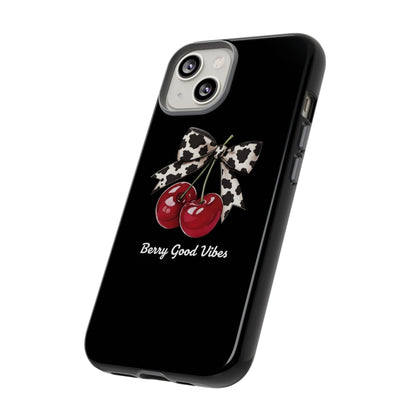 Cherry Cow Print Phone Case | Coquette Bow Aesthetic iPhone & Samsung Tough Case