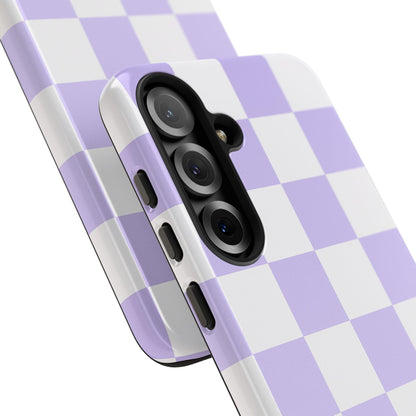 Lavender Checkerboard Phone Case | Pastel Aesthetic Checkered iPhone & Samsung Tough Case