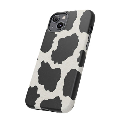 Black & White Cow Print Phone Case | Western Aesthetic iPhone & Samsung Tough Case