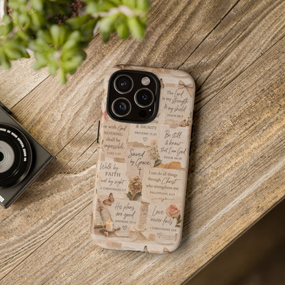 Christian Bible Verse Phone Case | Faith Scripture Aesthetic Floral Christian Case