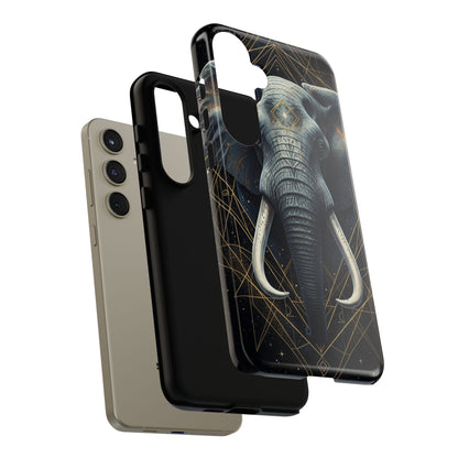 Elephant Mandala Phone Case – Black and Gold Spiritual Elephant Tough Protective Case
