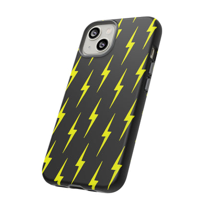 Yellow Lightning Bolt Tough Phone Case | Bold Electric Pattern Case for Iphone, Samsung Galaxy and Pixel