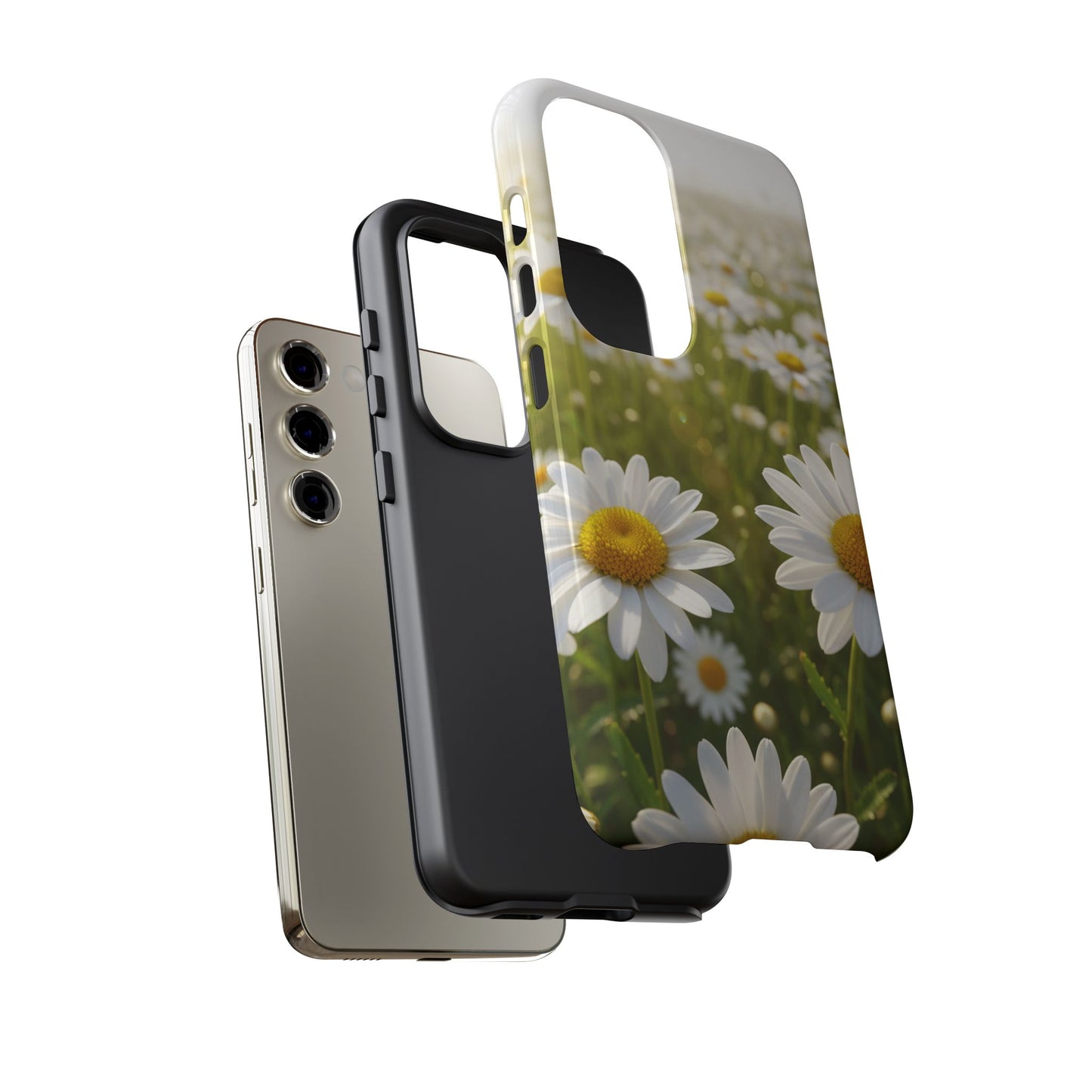 Daisy Phone Case – Floral Spring Field Tough Protective Case (iPhone, Samsung, Pixel)