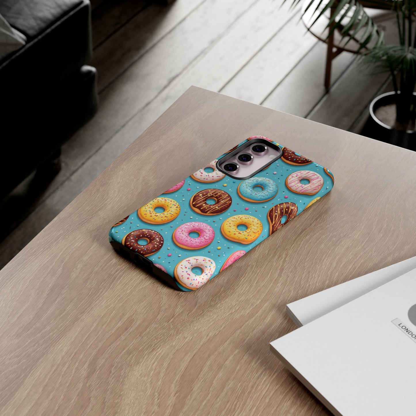 Cute Donut Pattern Phone Case – Colorful Sprinkles Dessert Design for Iphone, Samsung Galaxy and Pixel