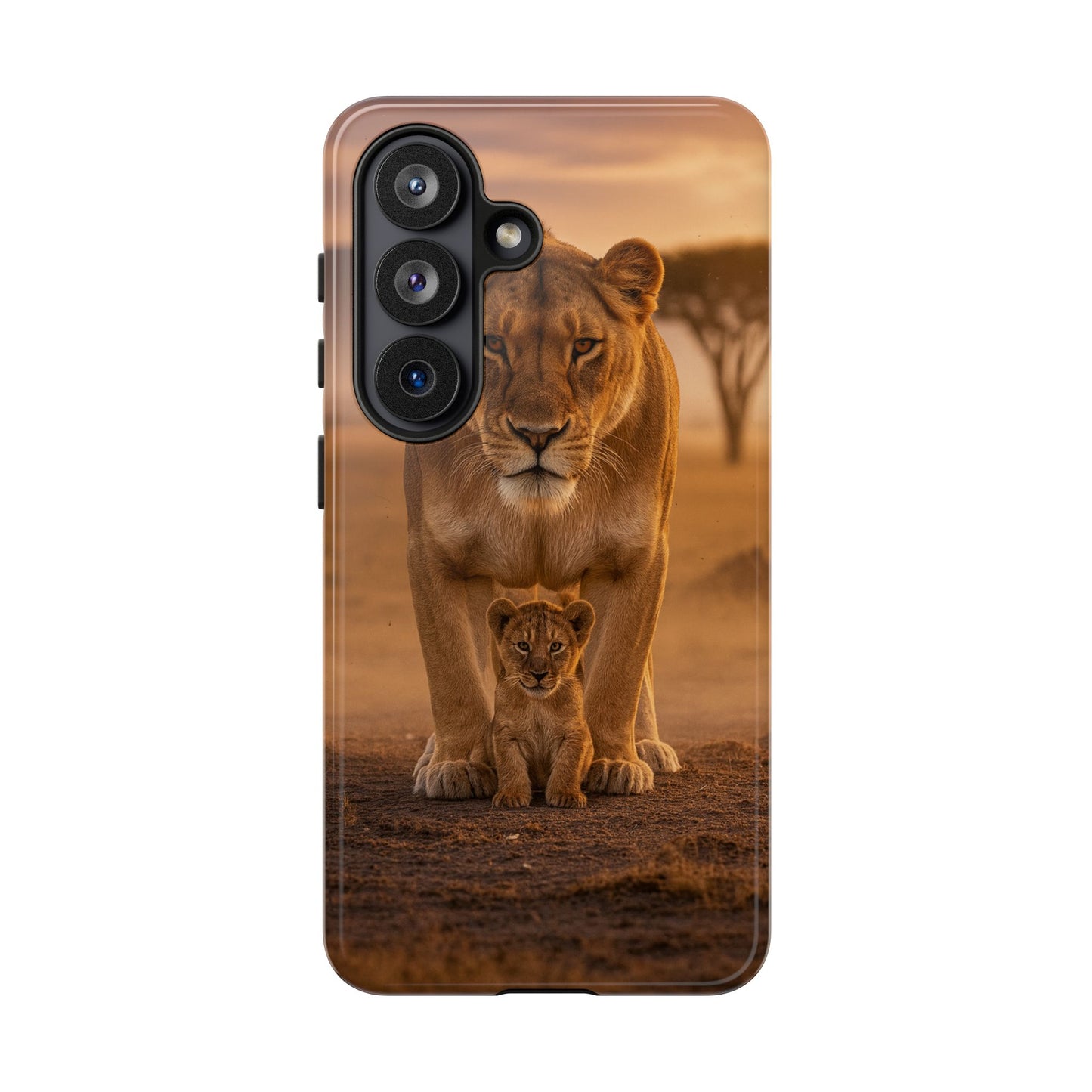 Lioness & Cub Phone Case | Safari Wildlife Tough Case for iPhone & Samsung