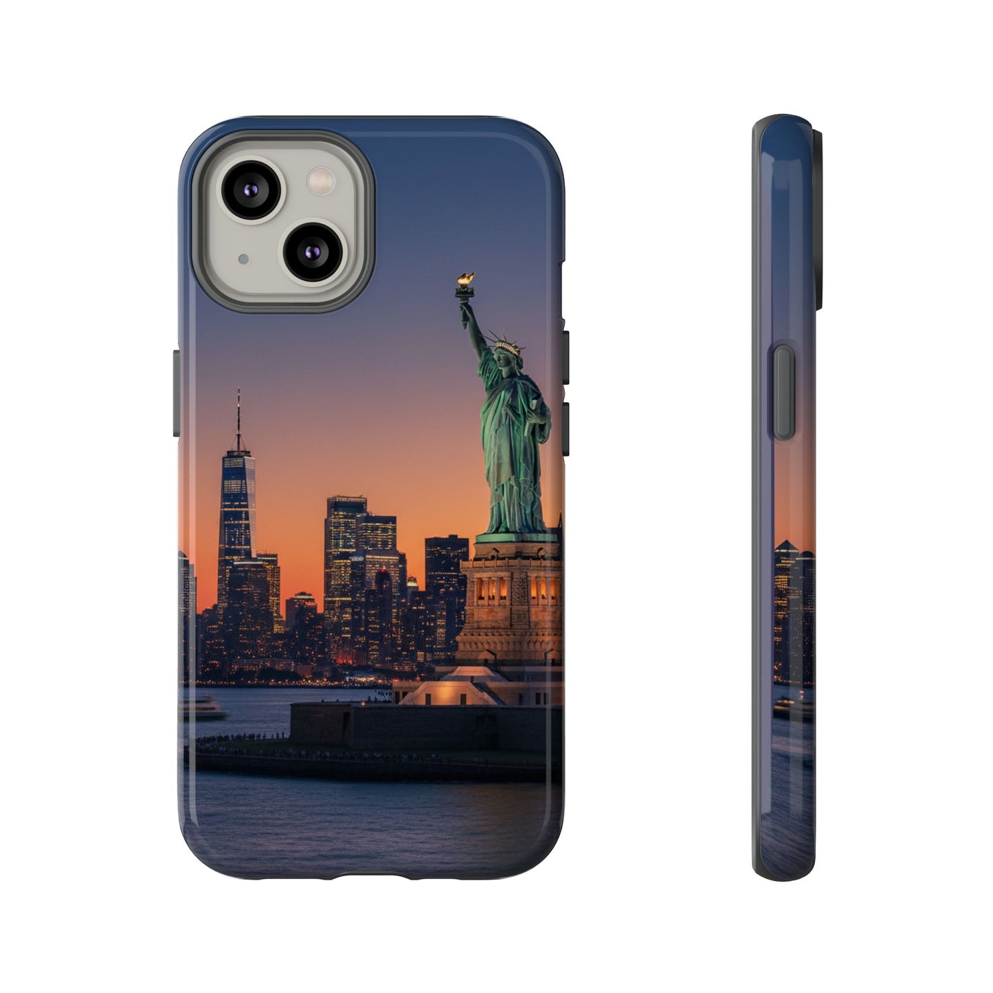 Statue of Liberty Sunset Phone Case – New York City Skyline Travel Aesthetic Tough Case