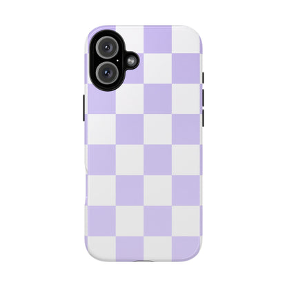 Lavender Checkerboard Phone Case | Pastel Aesthetic Checkered iPhone & Samsung Tough Case