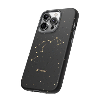 Aquarius Zodiac Constellation Phone Case – Luxe Gold Celestial Cover