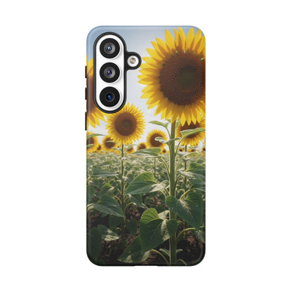Sunflower Field Phone Case | Golden Hour Floral Aesthetic | Bright Summer Tough Case