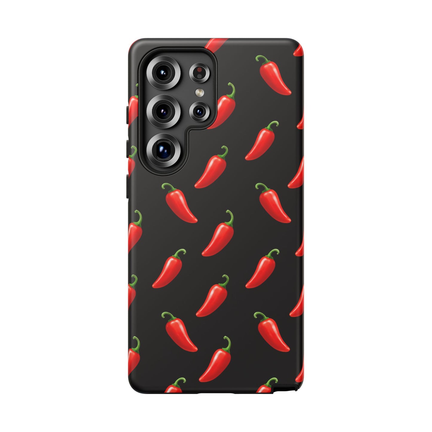 Spicy Chili Pepper Phone Case – Black Cute Hot Pepper Tough Cover for Iphone, Samsung Galaxy and Pixel
