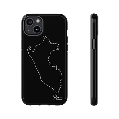 Peru Outline Phone Case – Minimal Country Map Tough Case (iPhone, Samsung, Pixel)