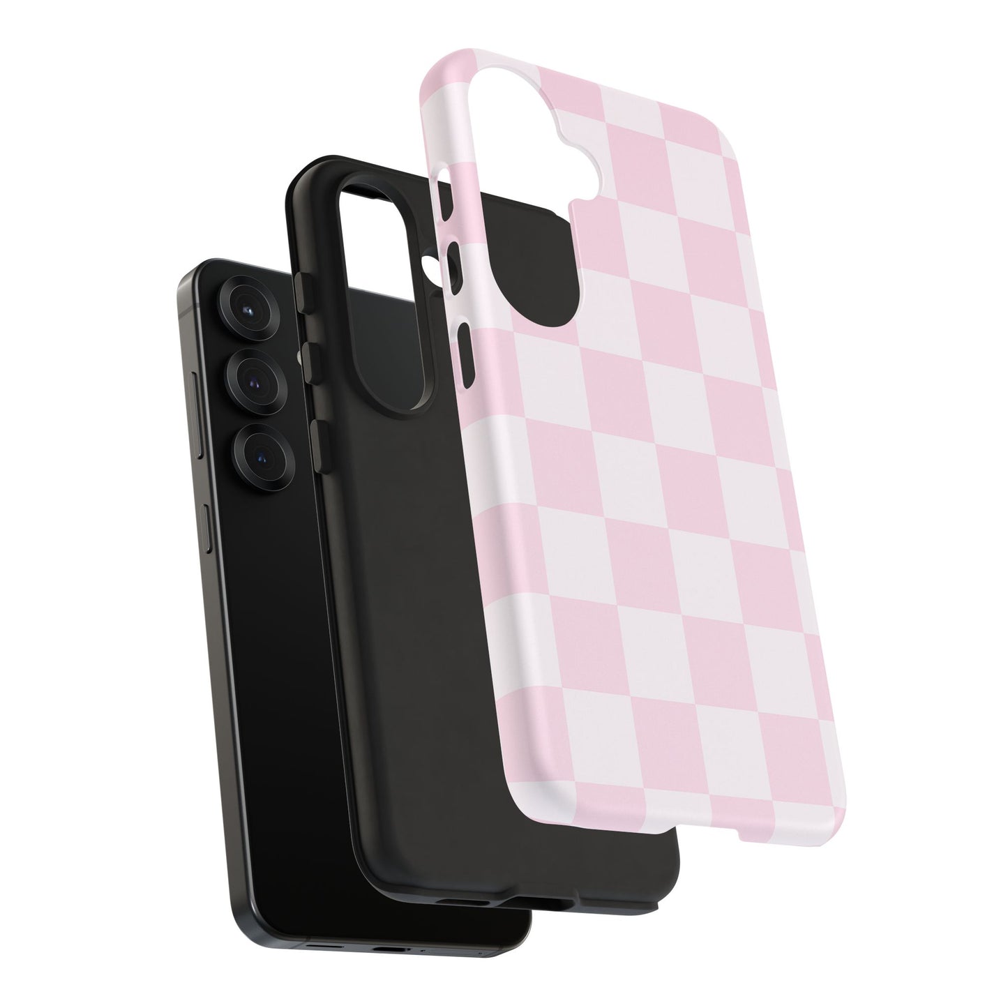 Pink Checkerboard Phone Case | Aesthetic Tough Protective Case