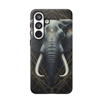 Elephant Mandala Phone Case – Black and Gold Spiritual Elephant Tough Protective Case