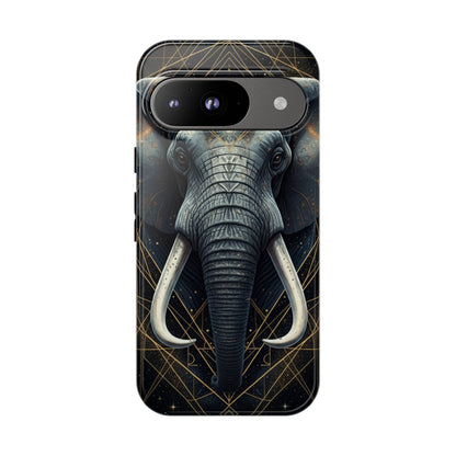 Elephant Mandala Phone Case – Black and Gold Spiritual Elephant Tough Protective Case