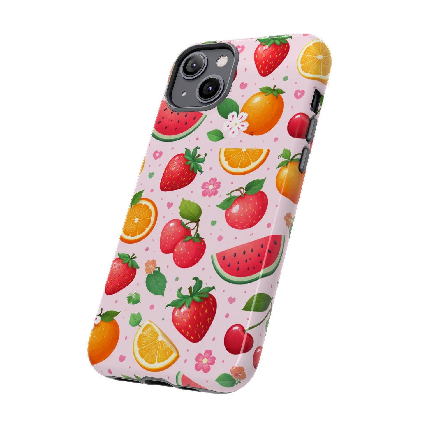 Fruit Phone Case – Tough Shockproof, Strawberry Cherry Citrus Summer Design for Iphone, Samsung Galaxy and Pixel