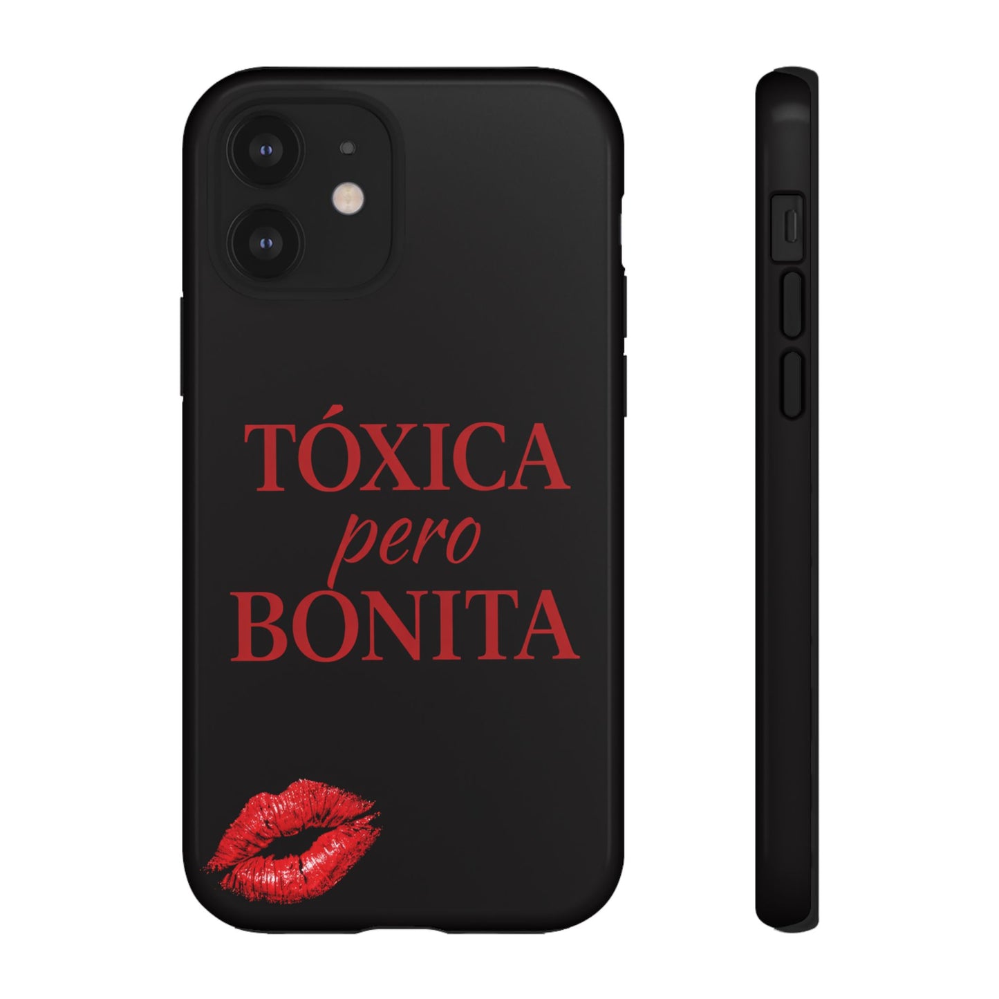Toxica Pero Bonita Phone Case, Latina Quote Case, Red Lips Aesthetic, Spanish Saying Case, Trendy Tough Cover