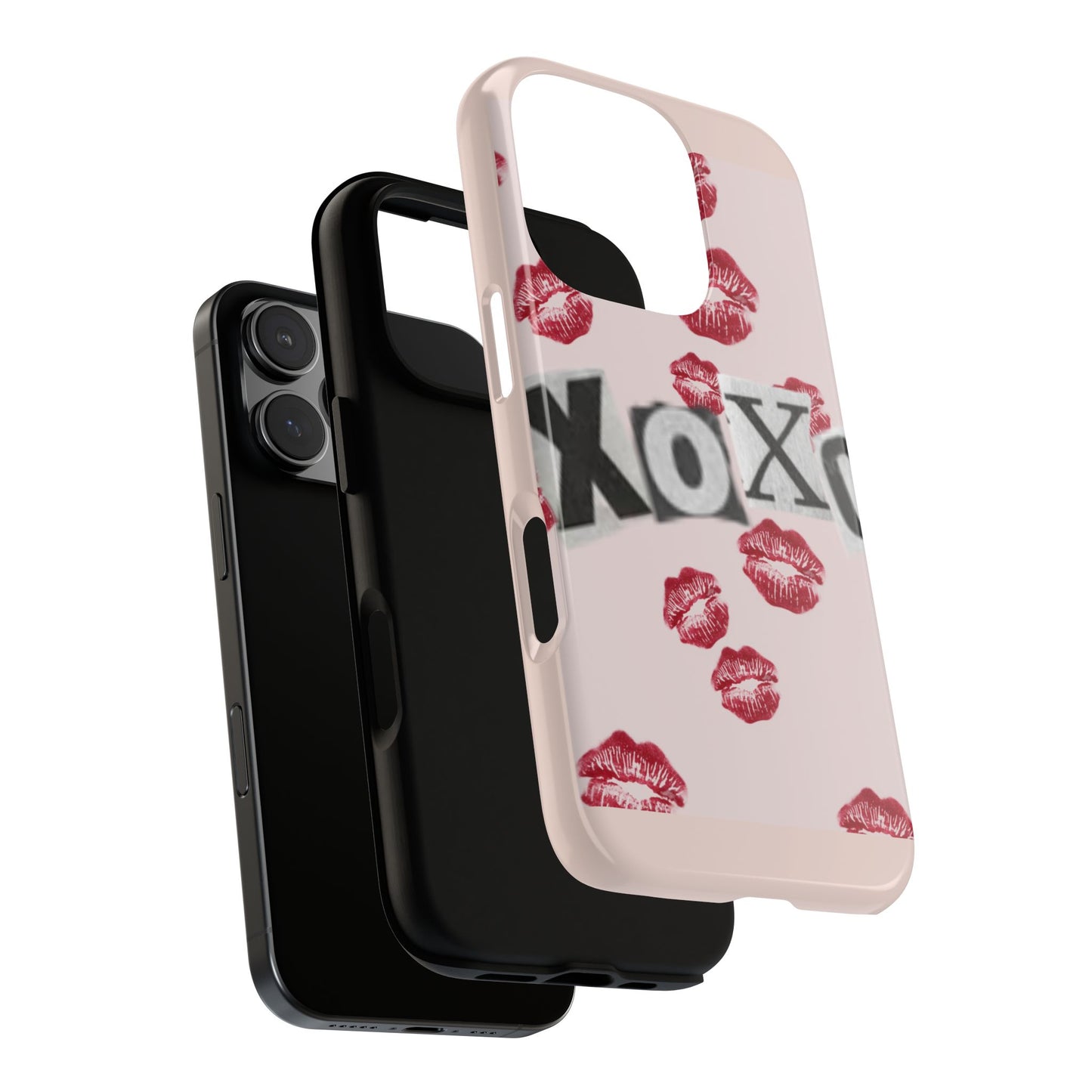 XOXO Kiss Print Phone Case | Coquette Valentine Aesthetic | Cute Pink Lipstick Kiss Tough Case for iPhone & Samsung