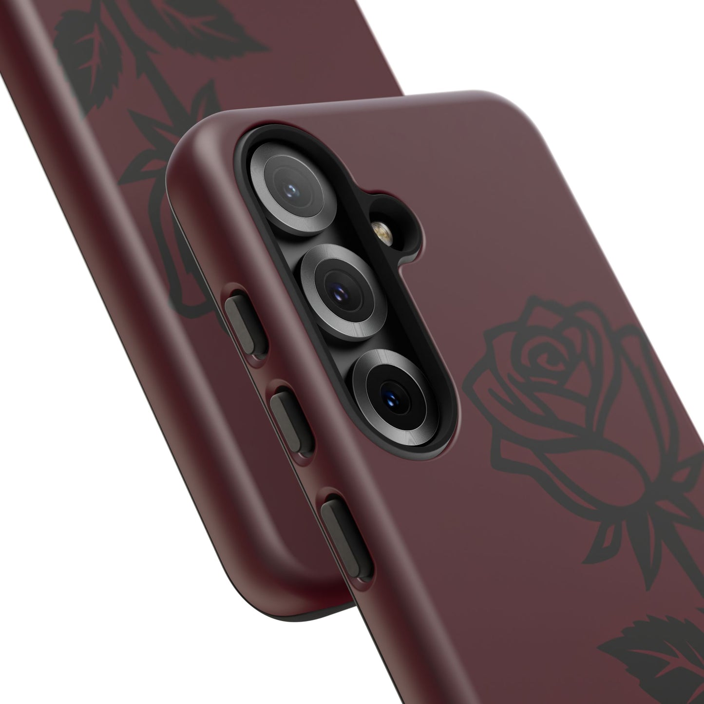 Black Rose Burgundy iPhone Case | Dark Aesthetic Shockproof Protective Cover