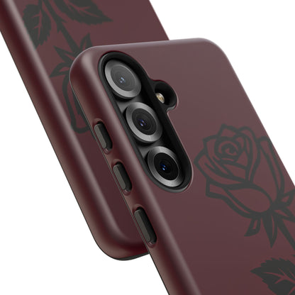 Black Rose Burgundy iPhone Case | Dark Aesthetic Shockproof Protective Cover