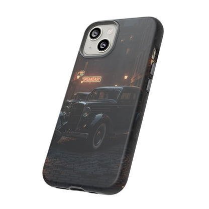 Vintage Classic Car Phone Case | Retro Noir Aesthetic | 1930s Street Scene Tough Case for iPhone & Samsung