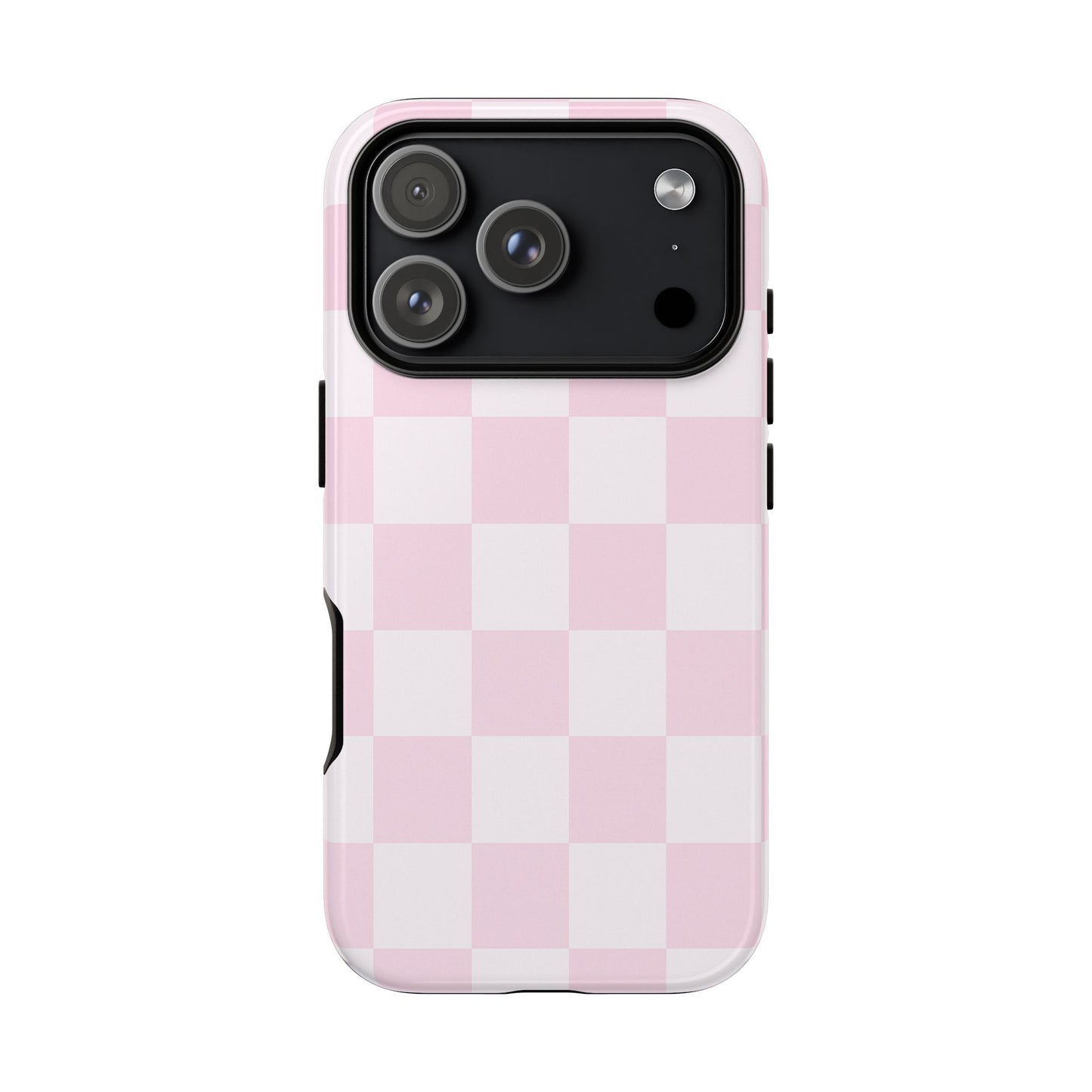Light Pink Checkerboard Phone Case | Pastel Aesthetic Checkered iPhone & Samsung Tough Case