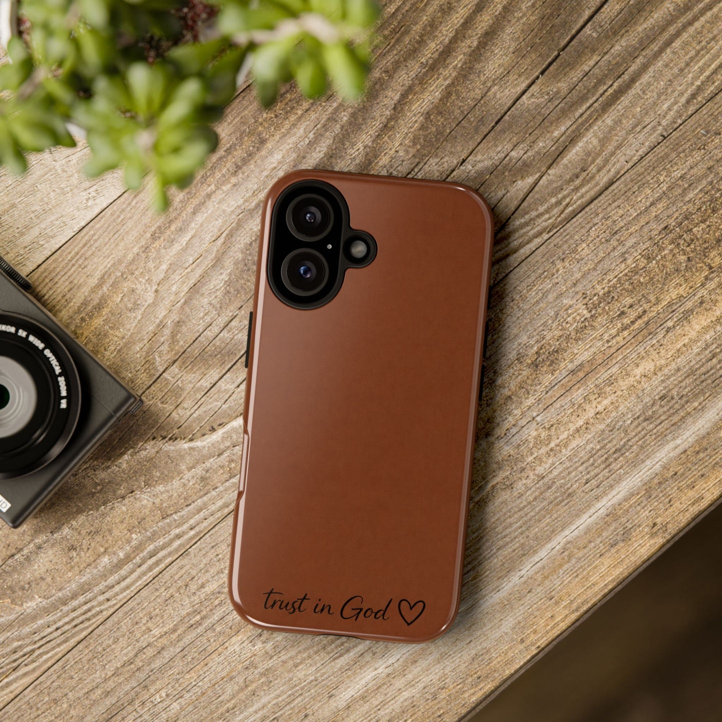 Trust in God Phone Case – Brown Christian Tough Cover