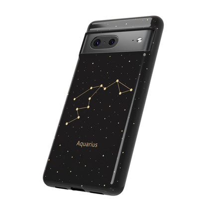 Aquarius Zodiac Constellation Phone Case – Luxe Gold Celestial Cover
