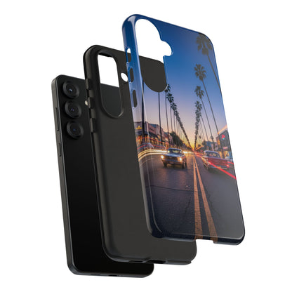 LA Sunset Boulevard Phone Case | Palm Tree Sunset Aesthetic | City Night Tough Case