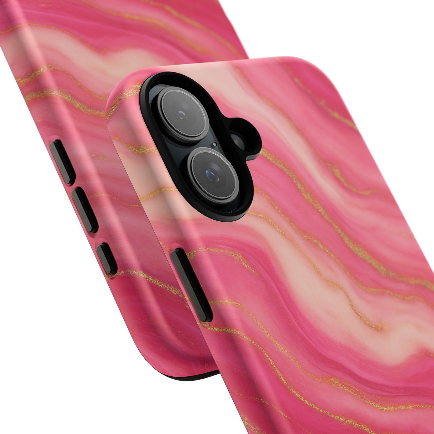 Pink Marble Phone Case | Rose Gold Swirl Aesthetic Tough Protective Case
