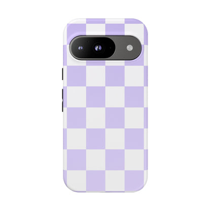 Lavender Checkerboard Phone Case | Pastel Aesthetic Tough Case