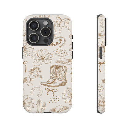 Western Cowgirl Phone Case for iPhone Samsung Galaxy Pixel Tough Case