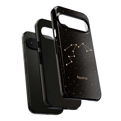 Aquarius Zodiac Constellation Phone Case – Luxe Gold Celestial Cover