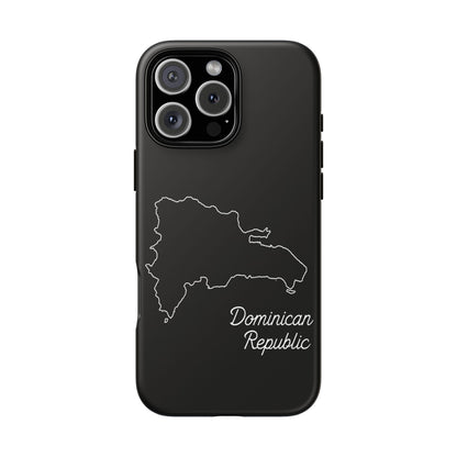 Dominican Republic Outline Phone Case – Minimal Country Map Tough Case (iPhone, Samsung, Pixel)
