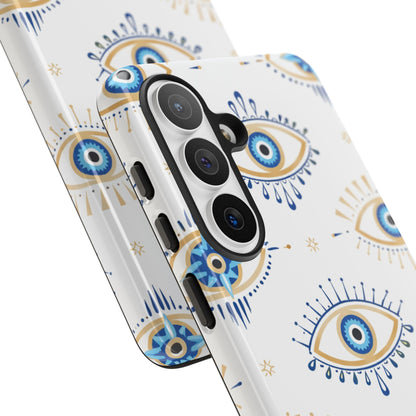 Blue Evil Eye Phone Case – Protective Slim Shockproof Cover for Iphone, Samsung Galaxy and Pixel
