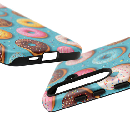 Cute Donut Pattern Phone Case – Colorful Sprinkles Dessert Design for Iphone, Samsung Galaxy and Pixel